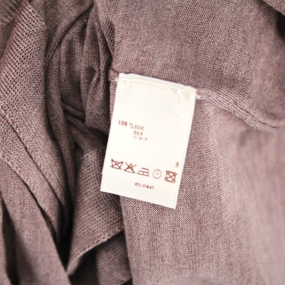 Louis Vuitton Brown Silk Classic Cardigan Sweater Gemstone Buttons Small S NEW - Picture 8 of 8